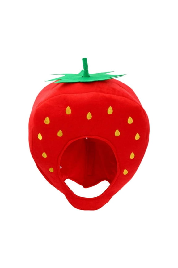 Cute Plush Hat Strawberry Funny Women Headband Cap for Halloween Dress up Selfie