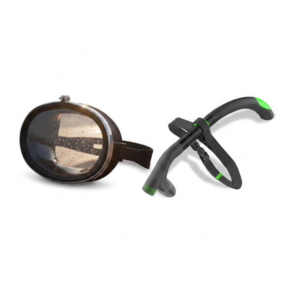 Yunhgft Diving Goggles And Swimming Snorkel Bundle with Panoramic Single Lens Design And