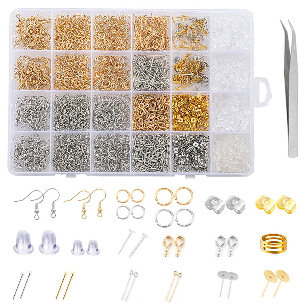 Yunhgft Earring Making Making Kit Pliers Tweezers Earrings Jewelry Opener Supply Kit for Silver Gold