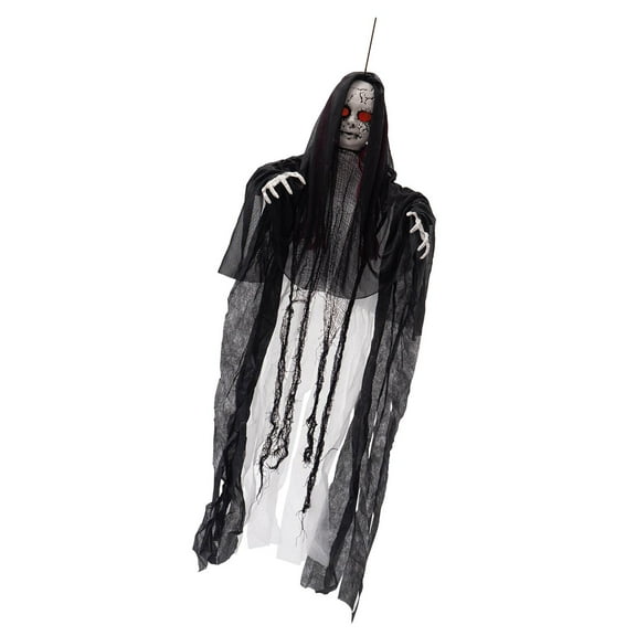 Yunhgft Electric Halloween Horror Hanging Woman Ghost Creep Prop 40inch Long for Costume
