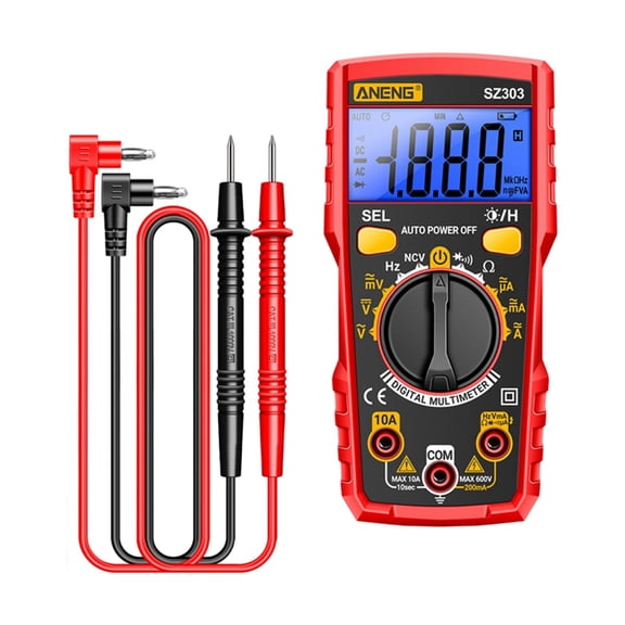 Yunhgft Electric Multimeter, Electrical Testing Tools, Handheld Current Meter, Practical Red