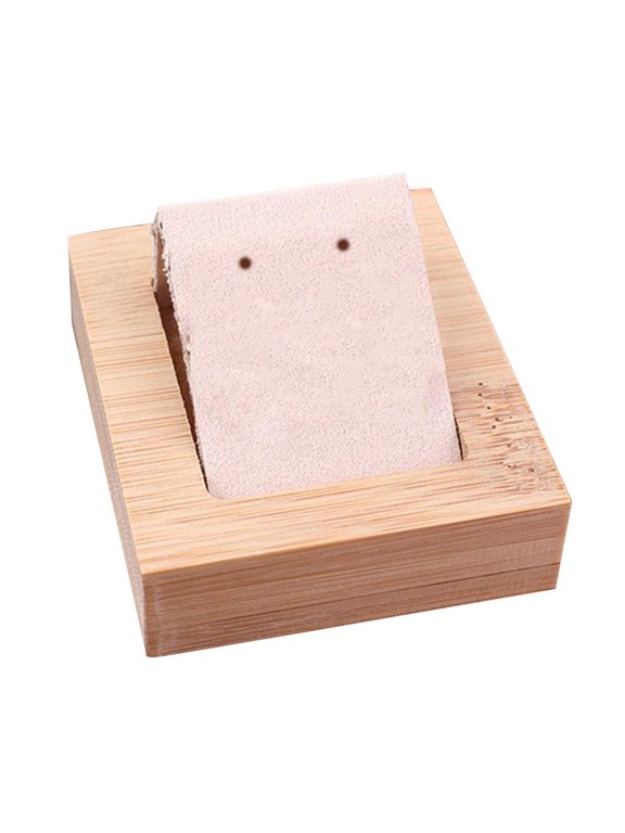 Elegant Velvet/Leatherette Reusable Earrings Display Cards, 3 Colors to Choose Beige
