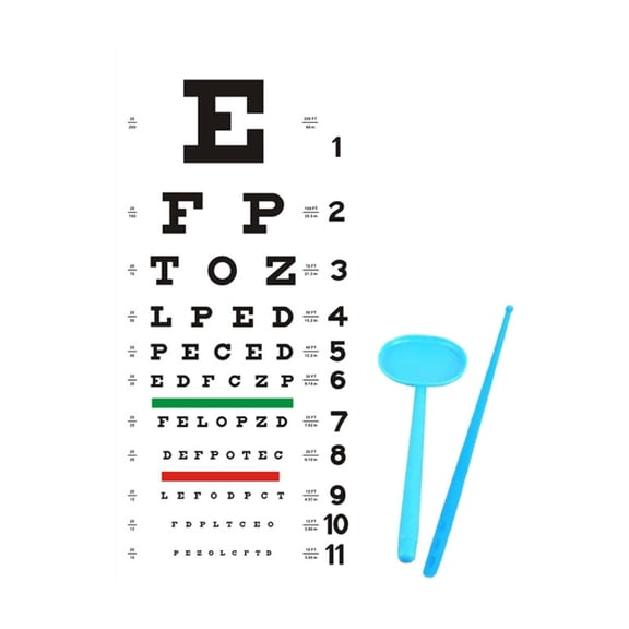 Yunhgft Eye Chart Wall Chart 22.05"x10.24" Decorative PVC for Eye Exam with Occluder and Blue Eye Occluder