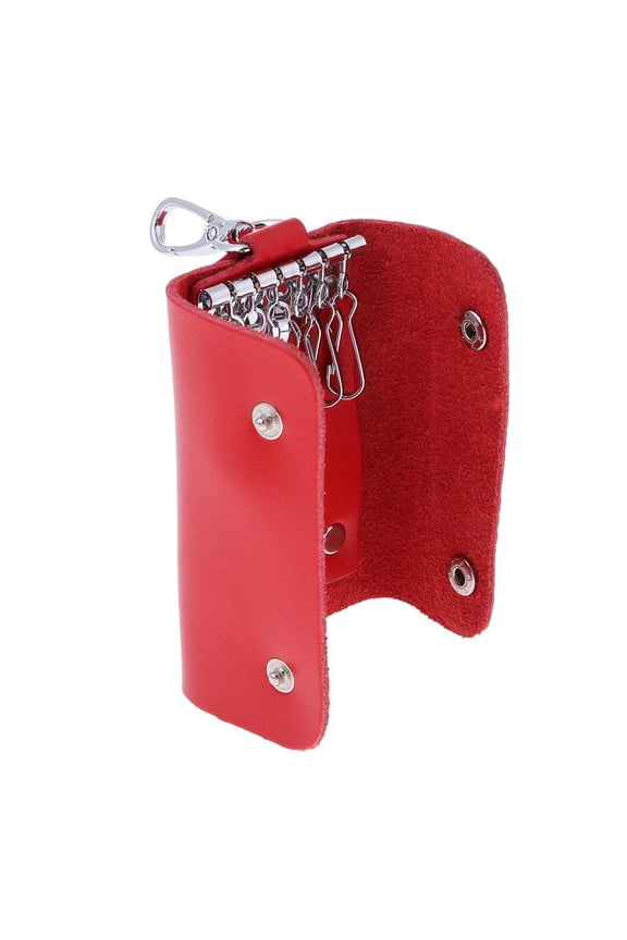 Fashion Leather Key Pack Key Chain Key Holder Key Hook Waist Padlock Bag - Red,