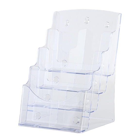 Yunhgft Flyer Brochure Holder Magazine Menu Exhibition Booklet Acrylic Display Stand 4 4 Tier 23.5x20x34cm