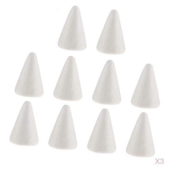 Yunhgft Foam Polystyrene Craft Trees Smooth Cones 30pcs for Arts & Crafts, Floral