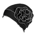 thumbnail image 1 of Yunhgft For Ladies Solid Elastic Flower Hat Turban Chemo Cancer Hair Loss Cap Head Wrap black, 1 of 9