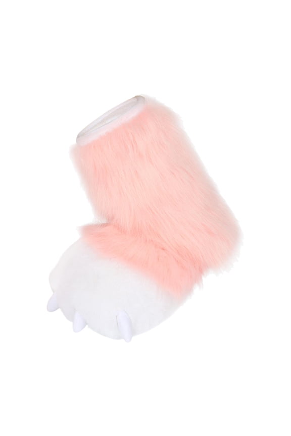 Fuzzy Paw Animal Cosplay Soft Cartoon Funny Plush Slippers for Masquerade Unisex pink