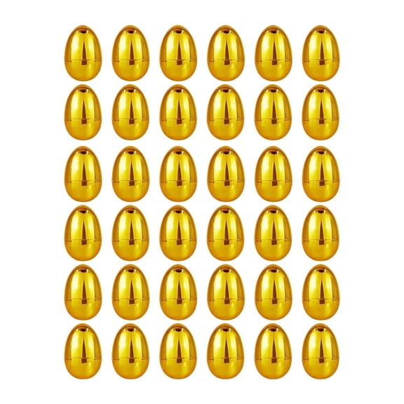 Yunhgft Golden Eggs Basket Stuffers Games Unfilled Festive with Hinge Easter Hunt Supplies Fillable Easter Eggs for Classroom Rewards , 36pcs