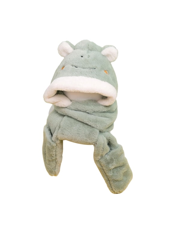 Hooded Scarf Animals Hat Headgear Casual Ear Protection Cap Bonnet Soft Adorable Frog