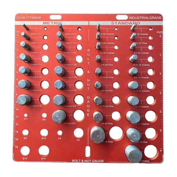 Yunhgft Identifier Board, Drill Bit Gauge Aluminum Alloy Sizing Tool Nut and Bolt Thread