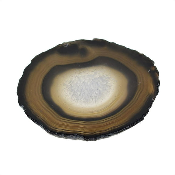 Yunhgft Irregular Agate Slice Quartz Crystal Polished Stone Ornament Coaster Black
