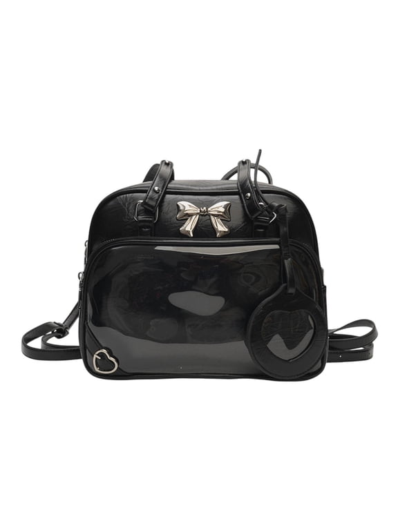 Ita Bag Clear Window DIY Cute Women Backpack for Cosplay Party Supplies Shopping Black