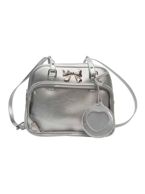 Ita Bag Clear Window DIY Cute Women Backpack for Cosplay Party Supplies Shopping Silver
