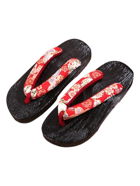 Japanese Style Clogs Comfortable 41 Red Round 41