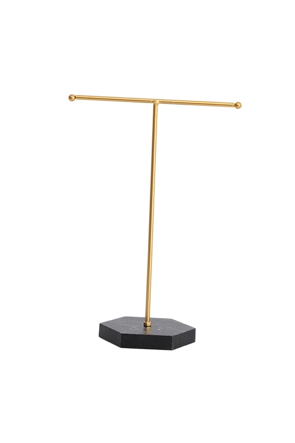 Jewellery Stand T Stand Marble Base Hanging Storage Show Rack for Watch Bracelet Black
