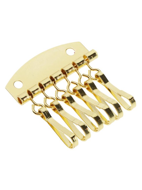 Key Holder, Key Rail, Alloy Wallet Key Holder with Six Hooks, Smooth Surface for Golden