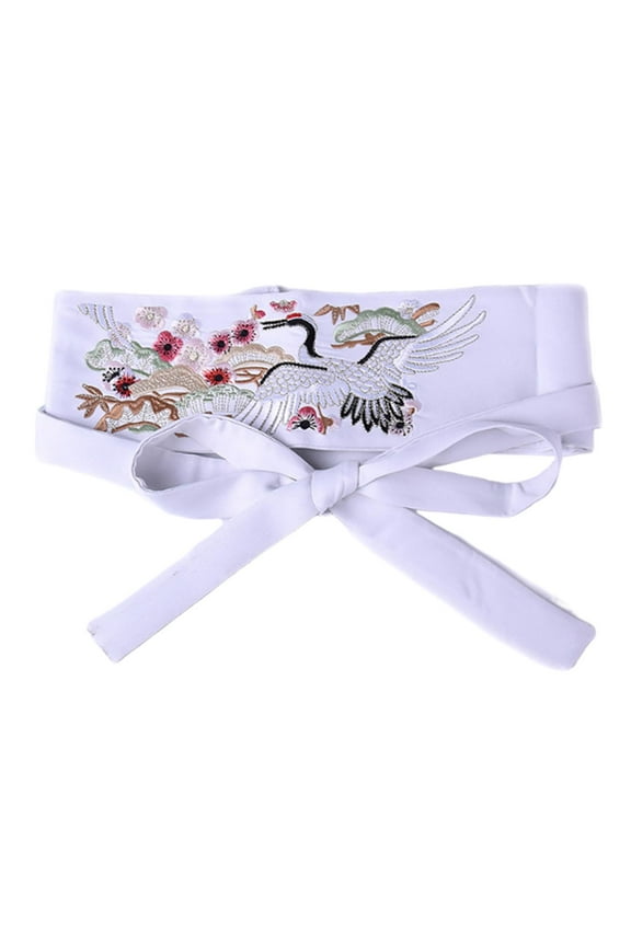 Kimono Robe Obi Belt Elegant Fashion Easy to Tie Accessories for Weddings Ladies White