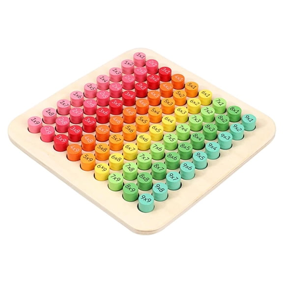 Yunhgft Mathematics 9X9 Multiplication Board Table Math Toy Montessori Wooden Learning Digital Early Education Wooden Toys for Children