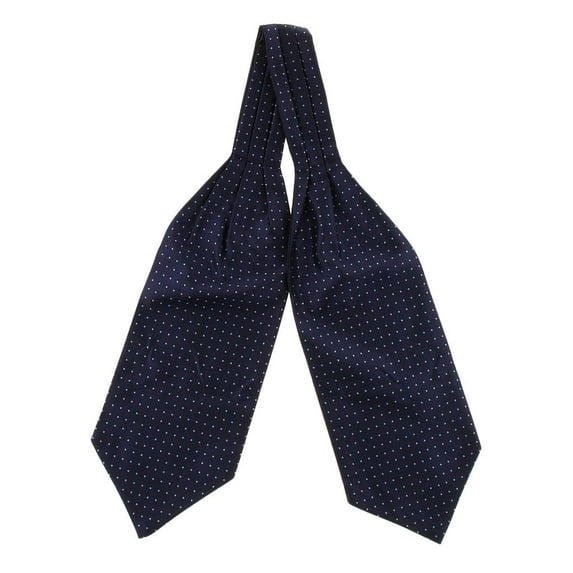 Yunhgft Men's Chic Gentleman Style Polka Dot Polyester Silk Cravat Ascot Necktie - Blue,