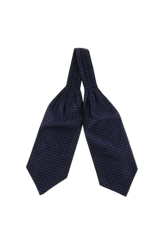 Men's Chic Gentleman Style Polka Dot Polyester Silk Cravat Ascot Necktie - Blue,