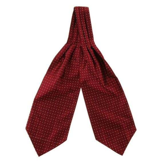 Yunhgft Men's Polka Dots Satin Cravat Ties Jacquard Woven Formal Self Ascot - Red, as