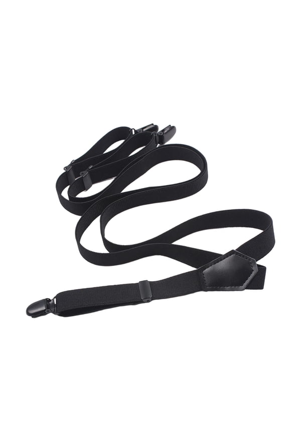 Men's Suspenders Belt 2cm Wide Fashion Adjustable with 3 Hooks for Formal Events black