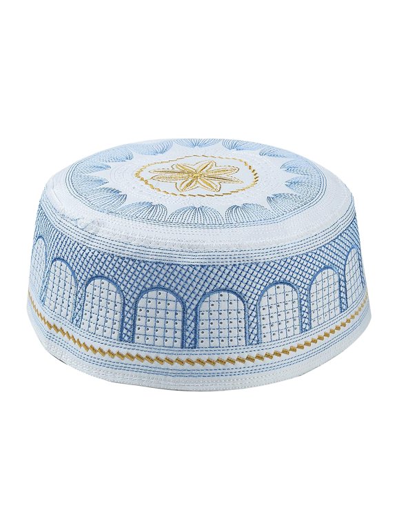 Mens Prayer Hat Skull Embroidery Blue