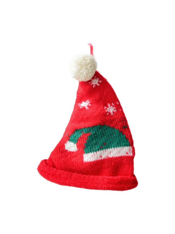 Mini Christmas Decoration Hat Knit Hat Knitted Trendy Decorative Santa Claus Hat Red Green Hat