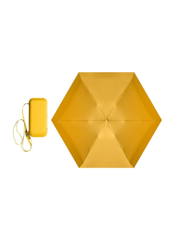 Mini Compact Umbrella Lightweight Backpack Umbrella Handbag Umbrellas Car Travel Yellow