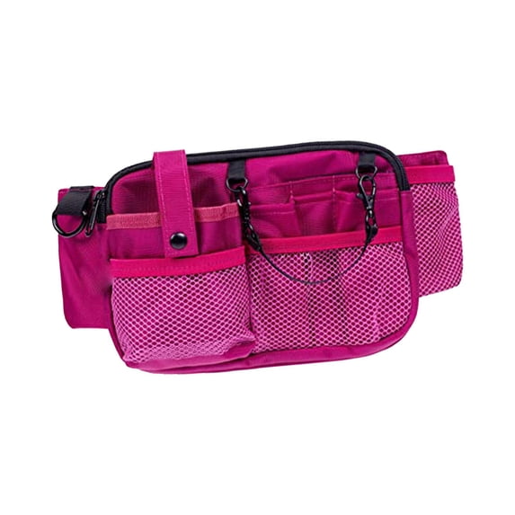 Yunhgft Multi Compartment Gear Pocket Nursing Organizer Belt Bag Apron Hip Bag Polyester Rose Red