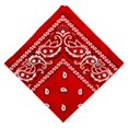 thumbnail image 1 of Yunhgft Novelty Cotton Paisley Cowboy Bandana Head Wrap Neck Scarf Handkerchief Red, 1 of 9