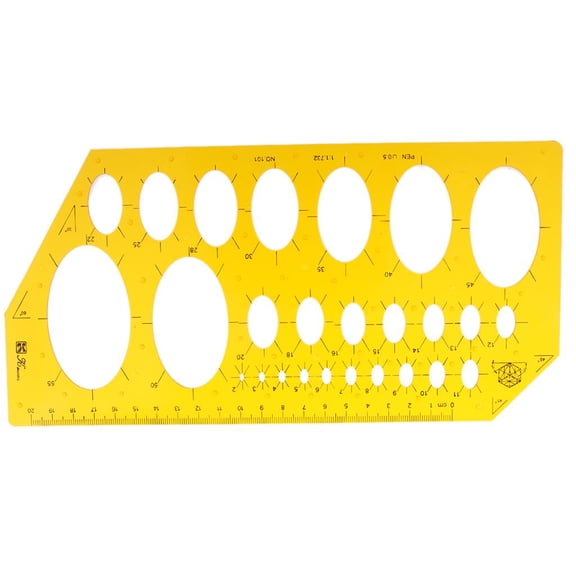 Yunhgft Pack of 1 Oval Template Measuring Templates Ruler for Office and School Project