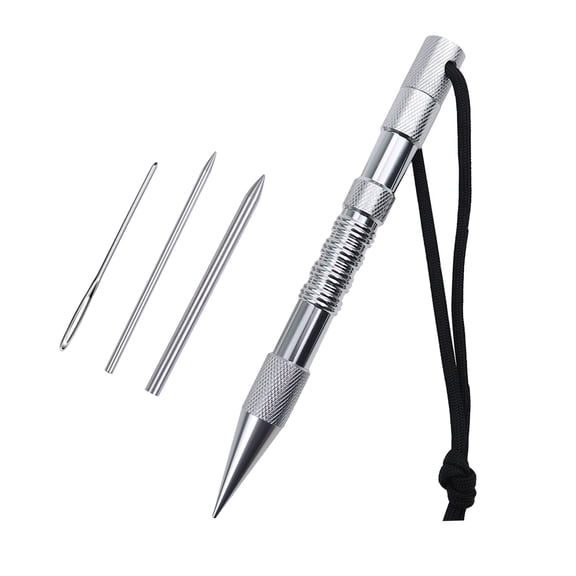 Yunhgft Paracord Needle Set Marlin Spike Flattener DIY Knitting Tool Kit 4pcs Silver