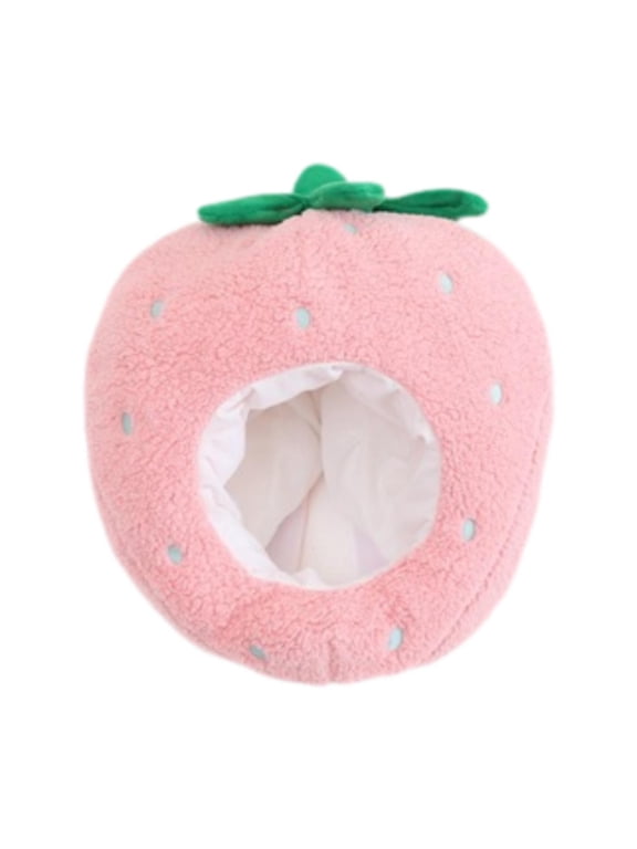 Plush Headgear Cartoon for Adults Fruit Hat Strawberry Hat for Stage Performance