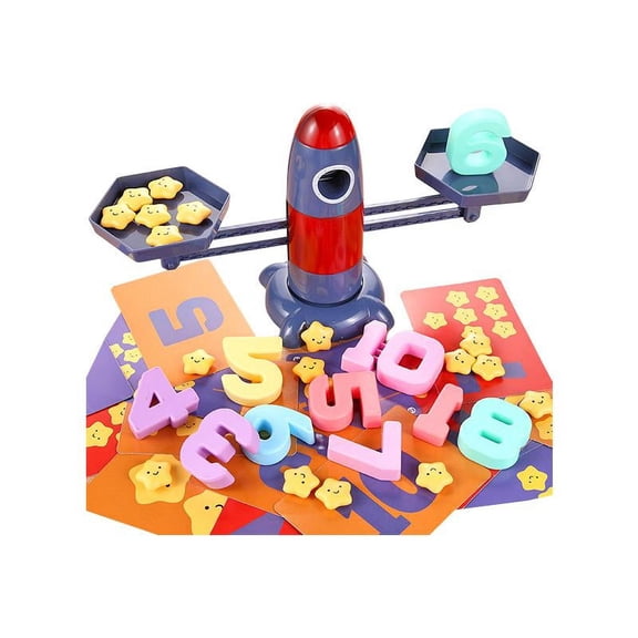 Yunhgft Rocket Balance Scale Early Educational Board Game Fine Motor Skill Math Game for