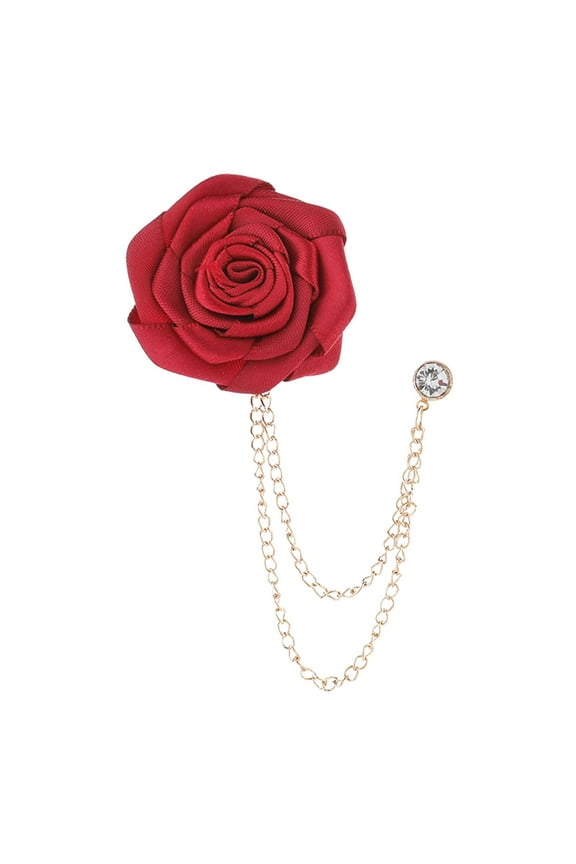 Rose Flower Chain Brooch Lapel Pin Men suits Formal Elegant Creative Suit Brooch