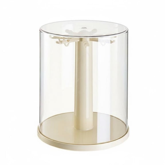 Yunhgft Round Display Case Rotating Stand Dustproof Cover PET Sturdy Weighted Base Secure Rods for Soft Pendant Collectors and Bedroom Display