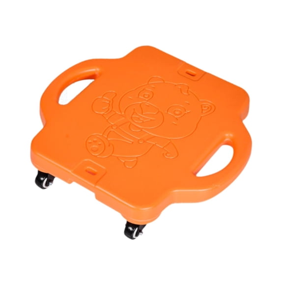 Yunhgft Scooter Board with Casters for Kids Heavy Duty Skateboard Sitting Scooter Board Orange