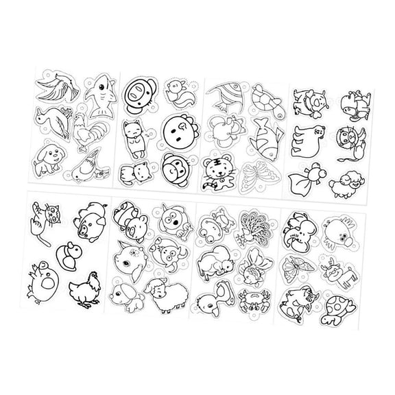 Yunhgft Shrinkable Film with Pattern for Crafts DIY Animal 8 Pieces Animal