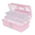 thumbnail image 1 of Yunhgft Three-layer Household Toolbox Tool box, Plastic Art Supply Craft Storage Tool Pink, 1 of 9