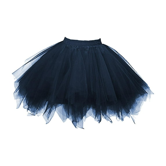 Yunhgft Tulle Petticoat Dress up Supplies Party Women Tulle Tutu Skirt Costume Dress for Navy Blue