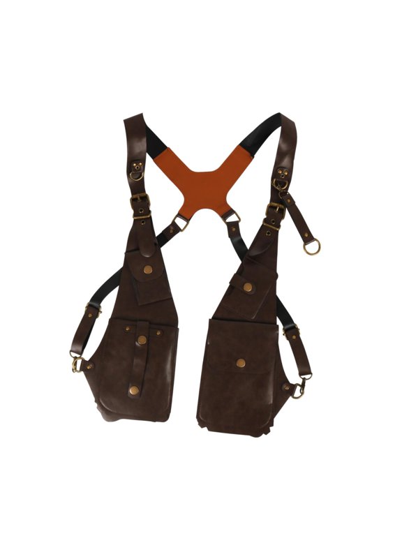 Underarm Shoulder Bag Concealed Pack Backpack for Steampunk Cosplay Travel Party Brown