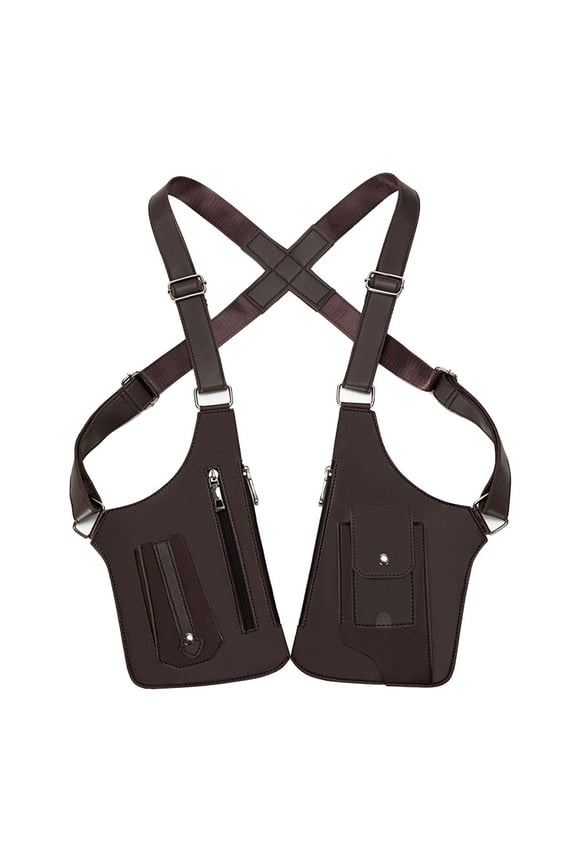 Underarm Shoulder Bag Concealed Pack Utility Pouch for Hiking Party Role Playing Brown