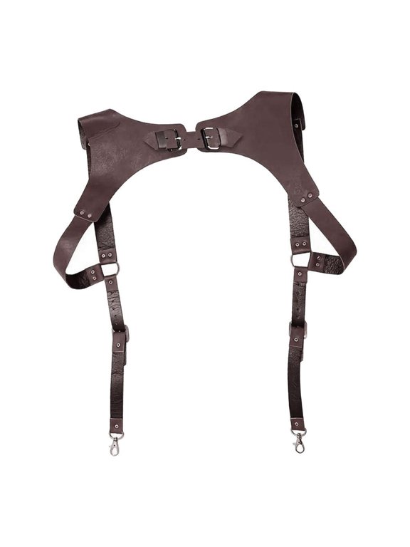 Vest Belt Mens Body Strap Belt Gothic Harness Body Chest Strap Vest Strap Body Chain PU Leather with Adjustable Buckle for Comfort And Support Suitabl Brown