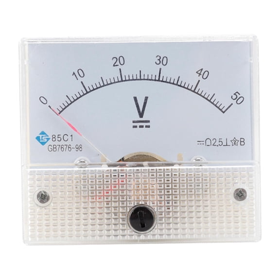 Yunhgft Voltmeter 85C1 Rectangular Class 2.5 Analog Panel Volt Voltage Meter Gauge, Size DC 0-50V