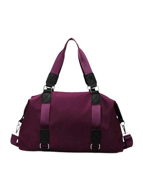 Women Gym Bag Fashion Portable Travel Duffle Bag for Weekend Camping Workout Purple Red