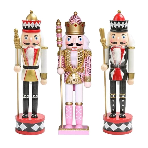 Yunhgft Wooden Nutcracker Puppet Statue Kids Traditional for Shelves Holiday +Nutcracker StyleL