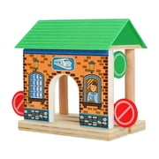 Yunhgft Wooden Train Railway Scene DIY Accessories Educational Toys for Kids Age3 and Up Barricade Station