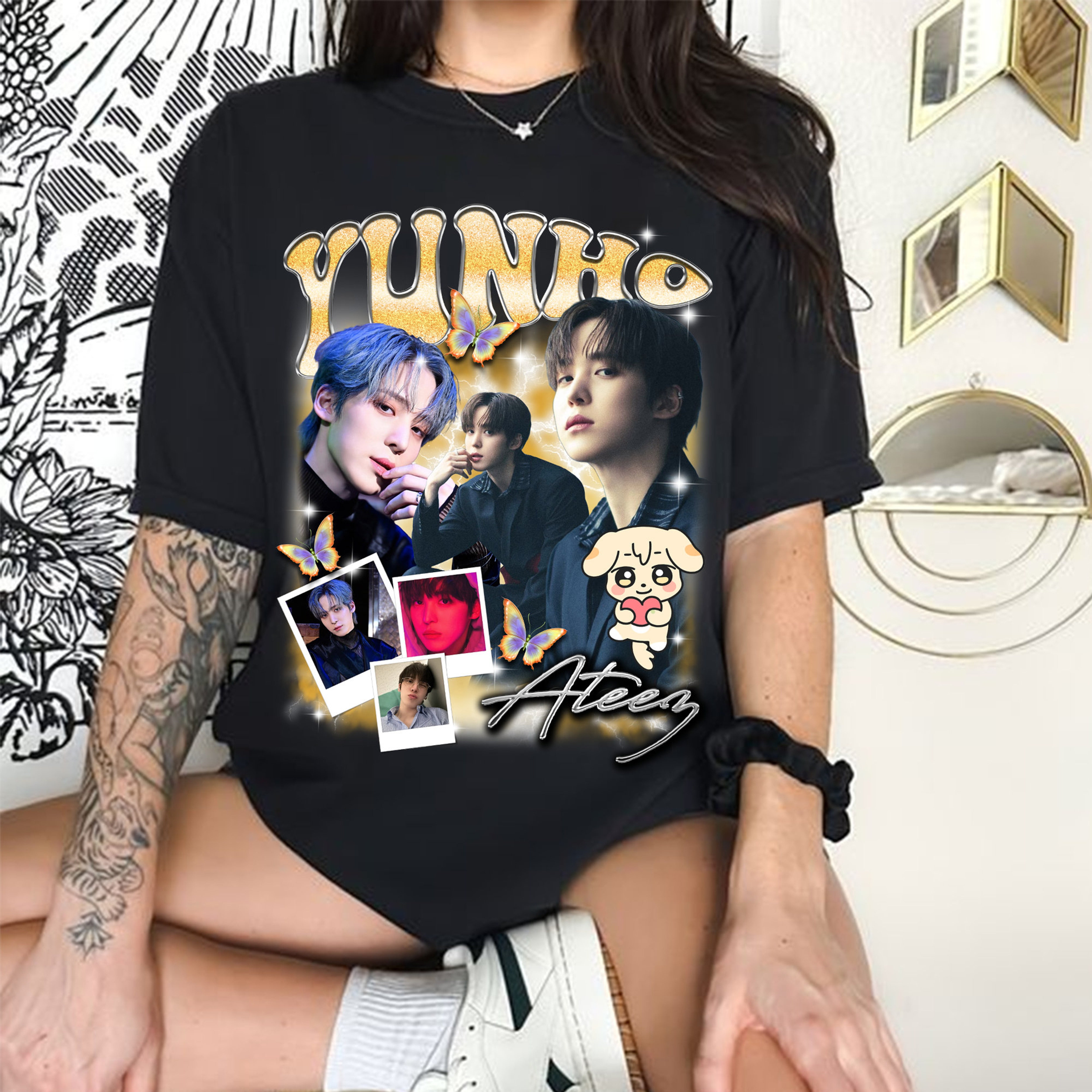 Yunho Ateez Graphic T-shirt, Ateez Members Aniteez Shirt, Ateez  